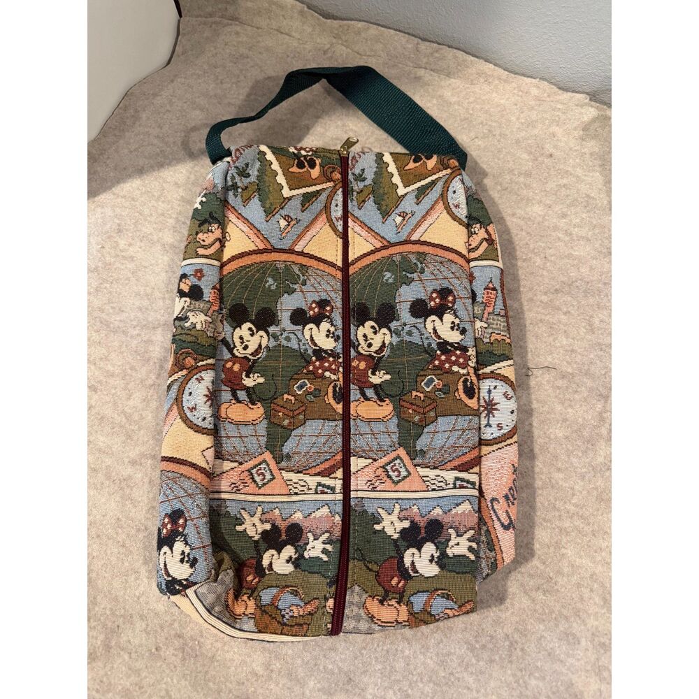 Vintage RARE Disney Sports Mickey Mouse and Friend Tapestry Travel Bag.